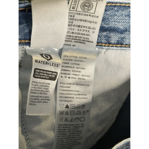 Levis High Waisted Mom Shorts Plus 24W Medium Blue Wash Denim Jean Jorts Cotton - Picture 8 of 12